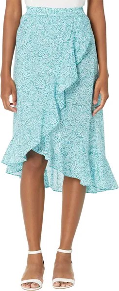 Миниатюрная юбка с запахом Uzumaki MICHAEL Michael Kors, цвет Turquoise