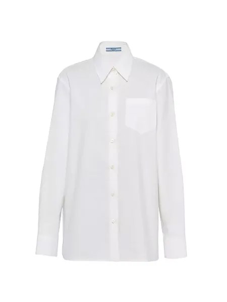 Рубашка из жаккардового поплина Prada, белый