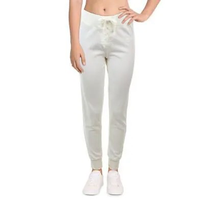 WSLY Женские белые повседневные брюки-джоггеры Ecosoft с вышивкой на шнуровке M BHFO 3191