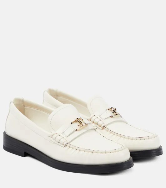 Кожаные лоферы Addie с логотипом Jimmy Choo, белый