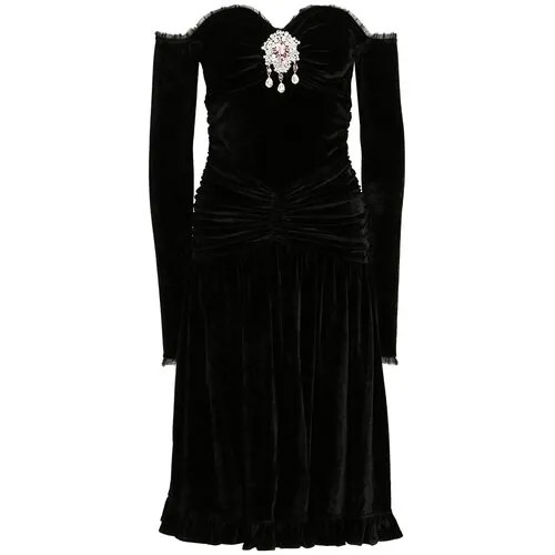Платье с открытыми плечами PACO RABANNE Черный
