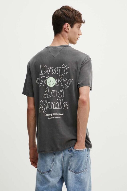 Хлопковая футболка Tommy Jeans, серый