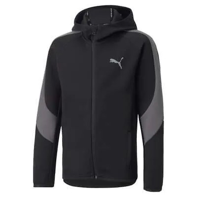 Puma Evostripe Full Zip Jacket Youth Boy Black Повседневная спортивная верхняя одежда 670068