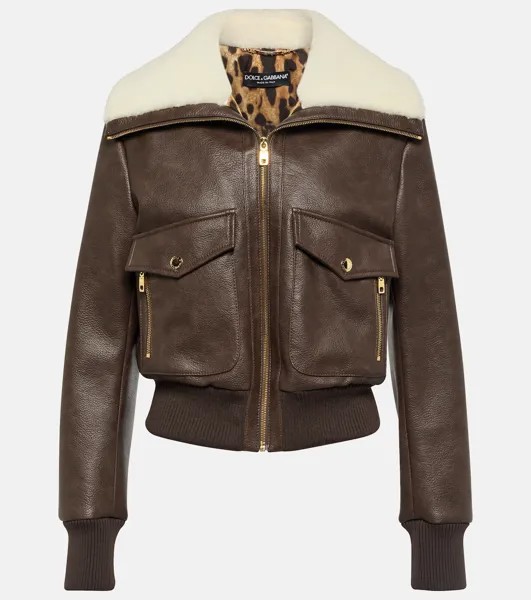 Укороченная куртка из искусственной кожи Dolce&Gabbana, коричневый