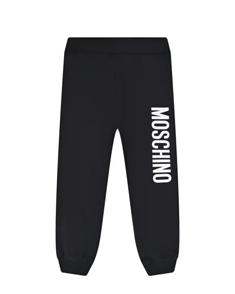 Черные спортивные брюки с лого Moschino детские
