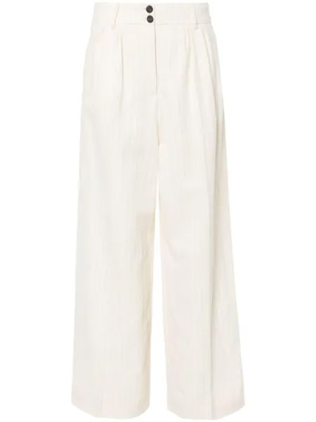 AllSaints твиловые брюки Payton в полоску, нейтральный цвет