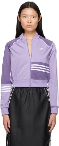 Фиолетовая укороченная спортивная куртка adidas Originals
