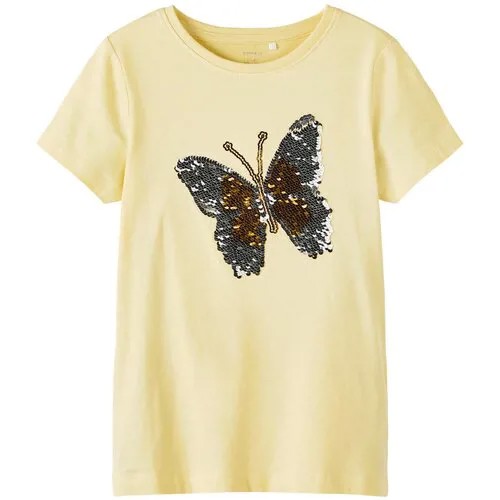 Name it, футболка для девочки, цвет: персиковый, размер: 122/128