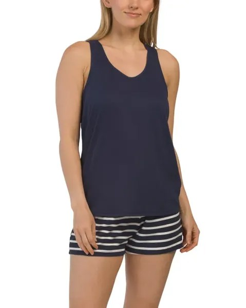 Комплект для сна из 2 шт.: майка Racerback и шорты Nautica, цвет Navy Stripe