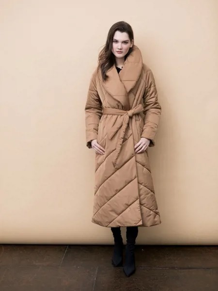 Пальто женское Aylin Stories AS12iz коричневое 44 RU