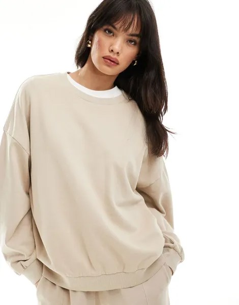 Толстовка оверсайз цвета мытый камень ASOS DESIGN