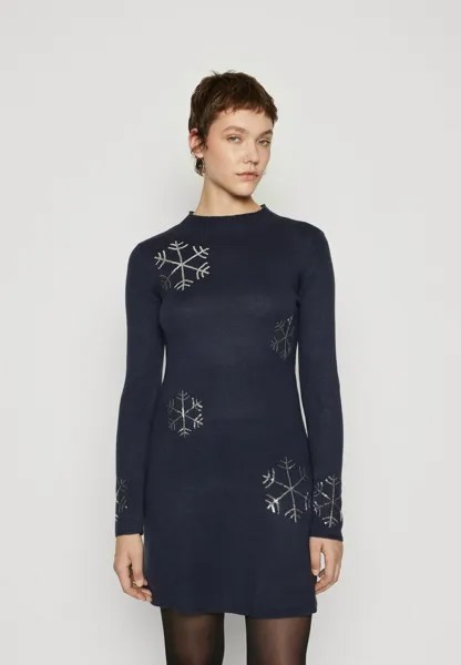 Платье-футляр Pieces PCFORA CHRISTMAS SEQUINS DRESS, темно-синий/серебристый