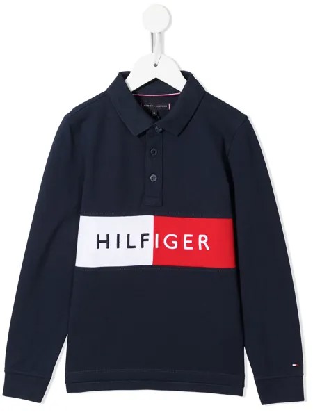 Tommy Hilfiger Junior рубашка поло с вышитым логотипом