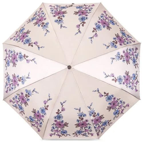 Смарт-зонт ELEGANZZA, автомат, 3 сложения, купол 104 см., 8 спиц, чехол в комплекте, для женщин, фиолетовый