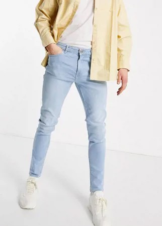 Голубые выбеленные зауженные джинсы New Look-Голубой