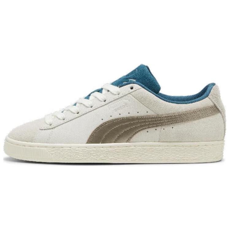 Кроссовки Puma Suede Skateboarding Shoes Unisex Low-top Beige/ Blue, бежевый/синий