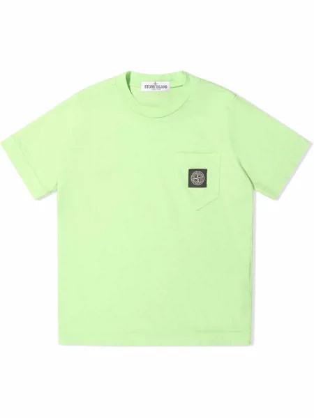Stone Island Junior TEEN logo-patch cotton T-shirt