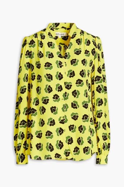 Блуза из крепдешина с принтом Diane Von Furstenberg, желтый