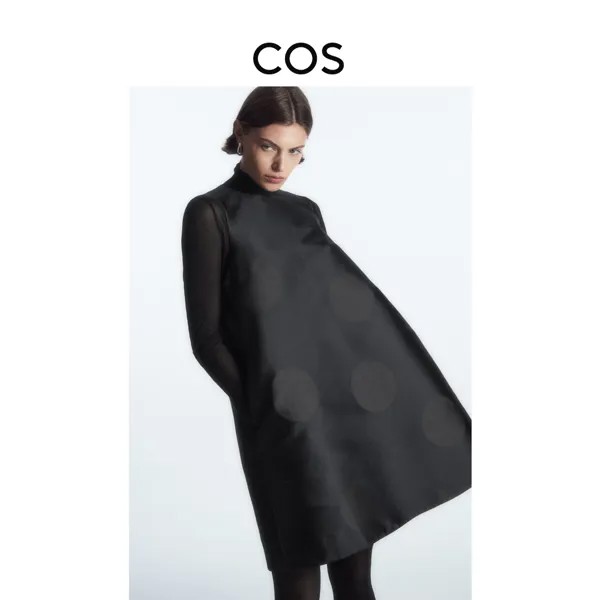 Платье Cos А-силуэта с круглым вырезом, черный