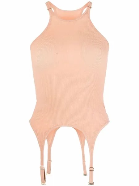 Dion Lee топ в рубчик, нейтральный цвет