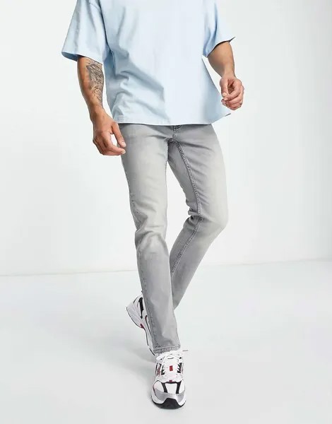 Светло-серые узкие джинсы Pull&Bear