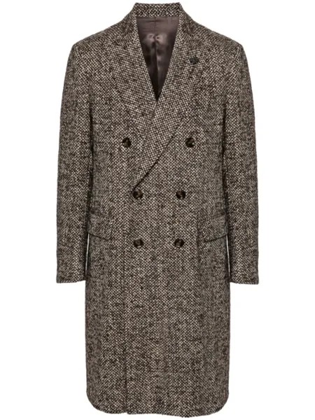 Lardini пальто с логотипом-зажимом, коричневый