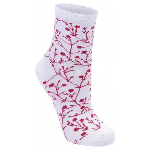 Носки женские Collonil Casual 8-112 белые с бордовым 3941