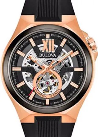 Японские наручные  мужские часы Bulova 98A177. Коллекция Maquina