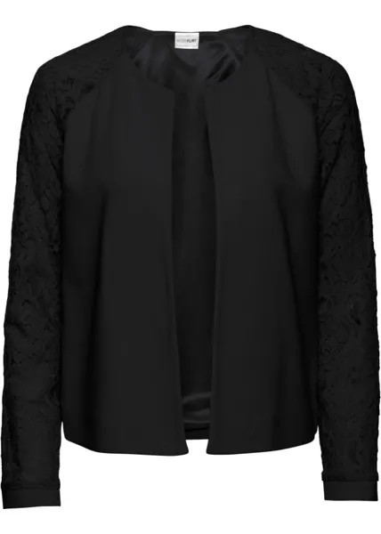 Пиджак с кружевными рукавами Bodyflirt, черный