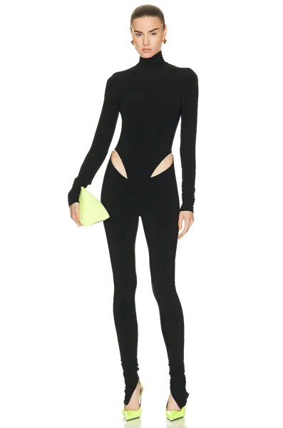 Комбинезон Laquan Smith Hip Cut Out Turtleneck, черный