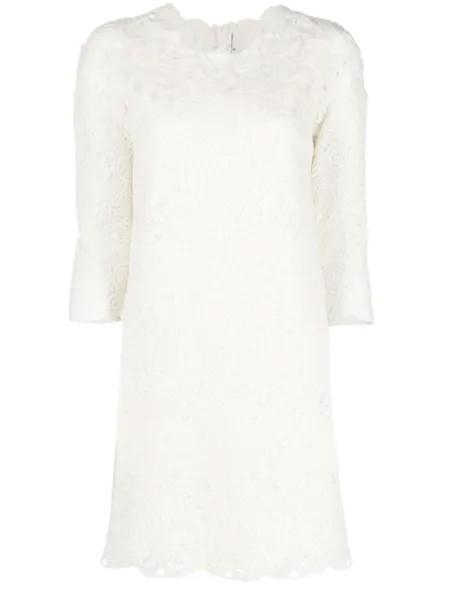 Ermanno Scervino кружевное платье мини, белый