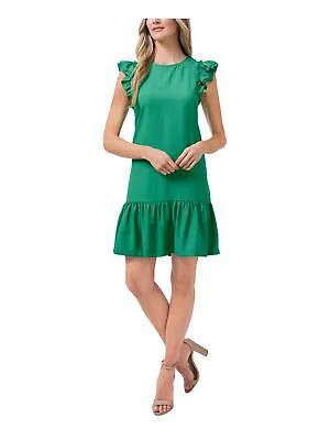 CECE Женское зеленое вечернее платье прямого кроя с вырезом на спине и развевающимися рукавами 6