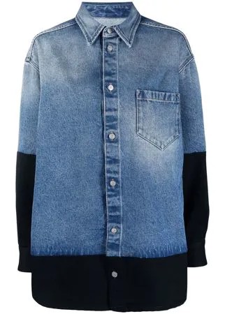 MM6 Maison Margiela двухцветная джинсовая куртка-рубашка