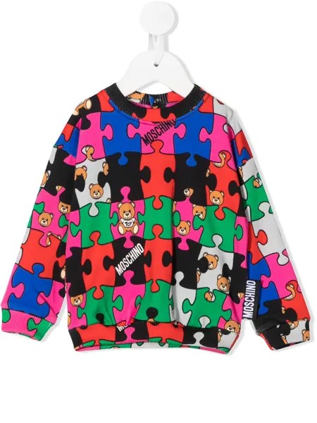 Moschino Kids толстовка с принтом