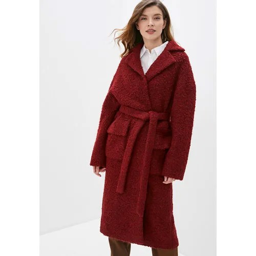 Пальто-халат  Azellricca демисезонное, демисезон/зима, силуэт прямой, удлиненное, размер 52/56, бордовый