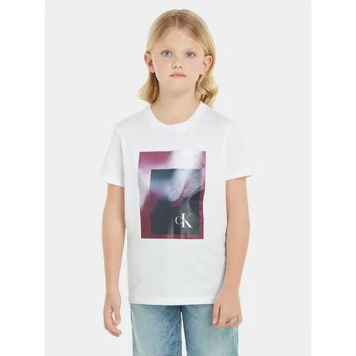 Футболка Calvin Klein Jeans, размер 12Y [METY], белый