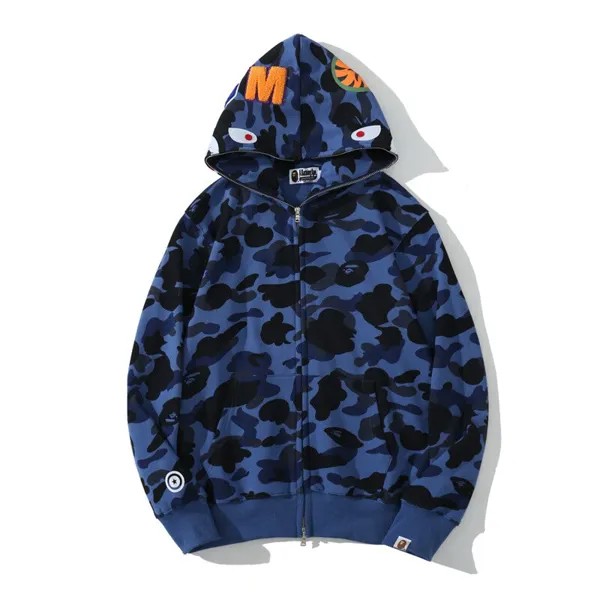 Куртка Мужская/Женская камуфляжная с капюшоном, свитшот с капюшоном в стиле хип-хоп, с головой акульи, свободного покроя, 2022