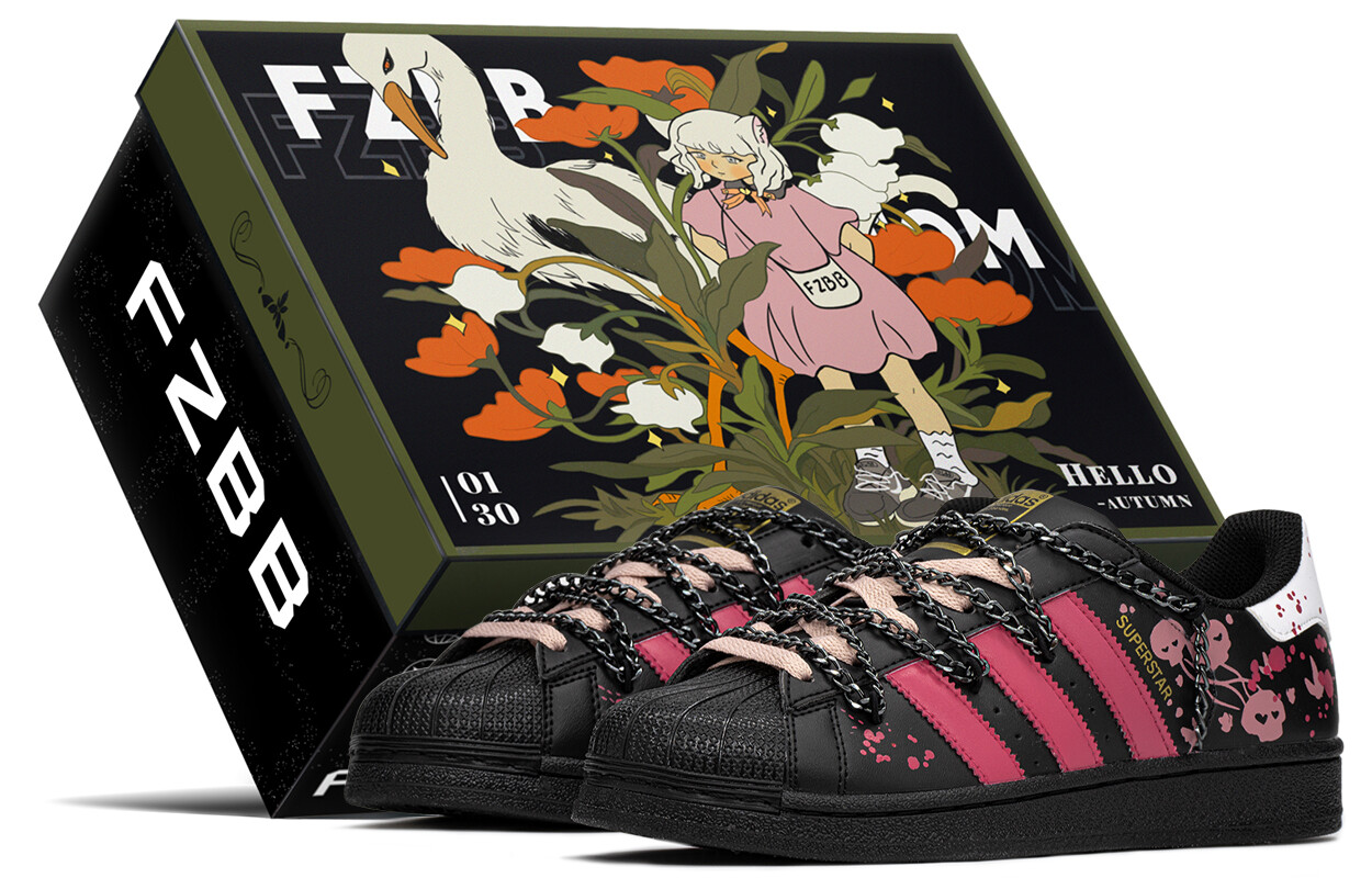 Кроссовки adidas originals Superstar Skateboarding Shoes Unisex Low-top Black/pink, черный/розовый