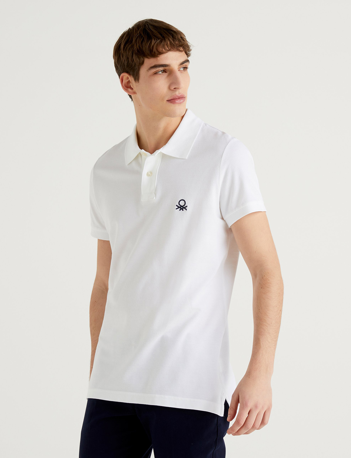 Футболка-поло мужская United Colors of Benetton CCC_3089J3178 белая XS