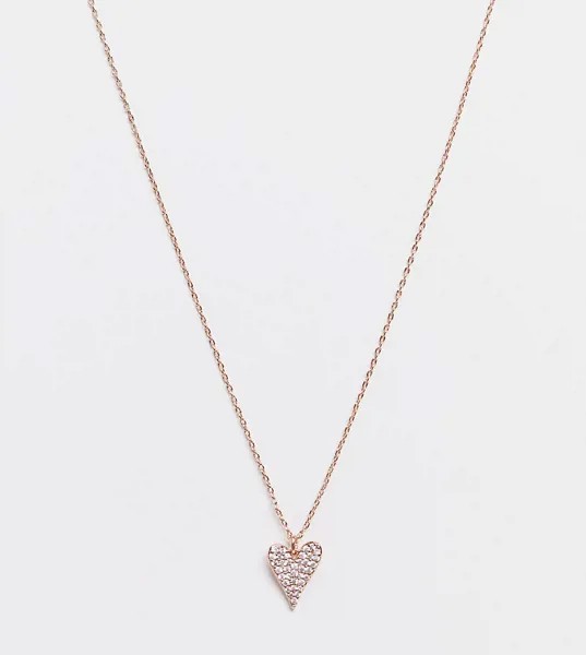 Ожерелье цвета розового золота с маленькой подвеской в виде сердца Kate Spade-Золотистый