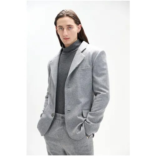 Однобортный пиджак WHO/AM Светло-серый, XL