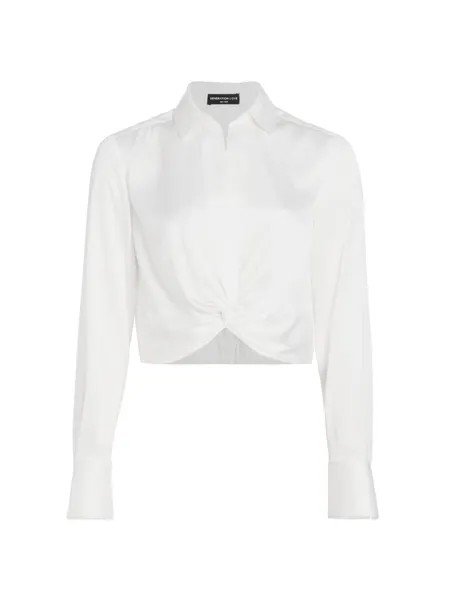 Атласная блузка Jordyn с перекрученным узором Generation Love, белый