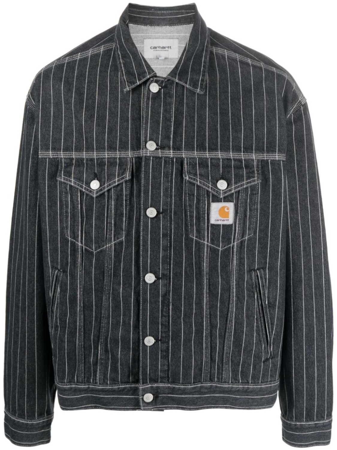 Carhartt WIP джинсовая куртка Orlean в полоску, серый