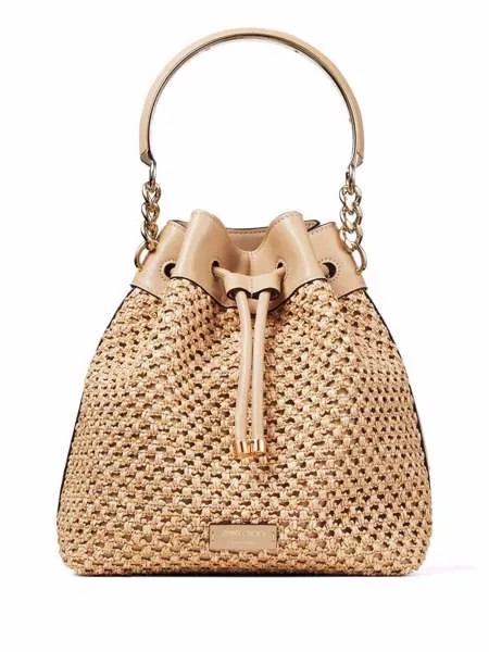 Jimmy Choo плетеная сумка-ведро Bon Bon
