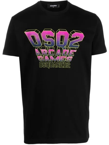 Dsquared2 graphic-print cotton T-shirt, черный