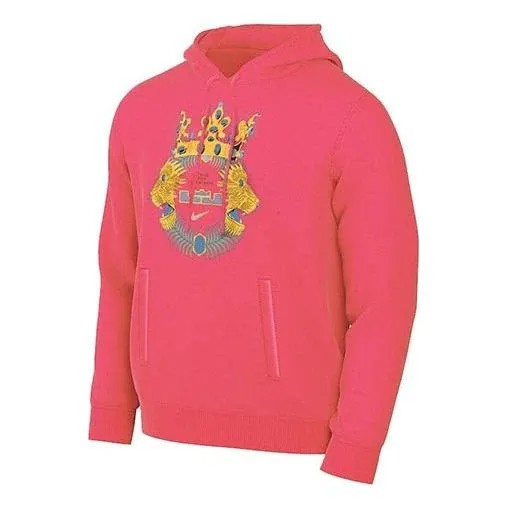 Худи Men's Nike Basketball Sports Training Casual Fleece Lined, розовый/желтый