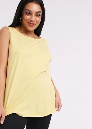 Oversized-майка лимонного цвета с открытой спиной ASOS DESIGN Curve-Зеленый