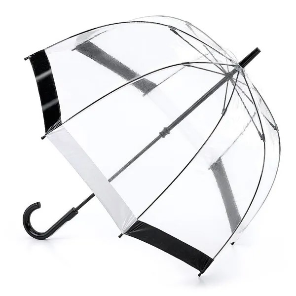 Зонт-трость женский механический Fulton L041 черный/белый