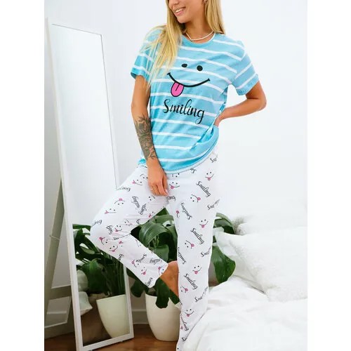 Пижама Ohana market, размер 54, голубой