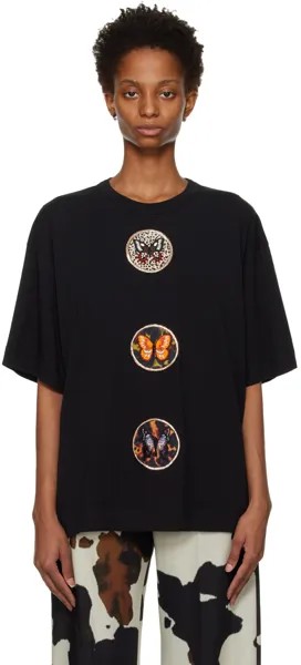 Черная футболка с нашивкой Dries Van Noten